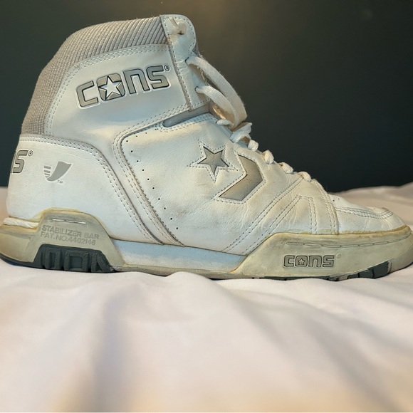 1980’s Converse CONS Vintage White & Grey High Top Leather Basketball Shoes 8.5 - Picture 16 of 16